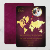 Invitation Personalized Map of Love Journey Wedding (Devant / Derrière)