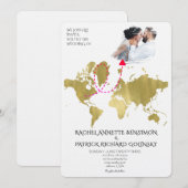 Invitation Personalized Map of Love Journey Wedding (Devant / Derrière)