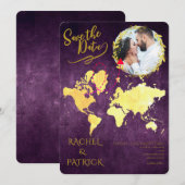 Invitation Personalized Map of Our Love Journey Save the Date (Devant / Derrière)
