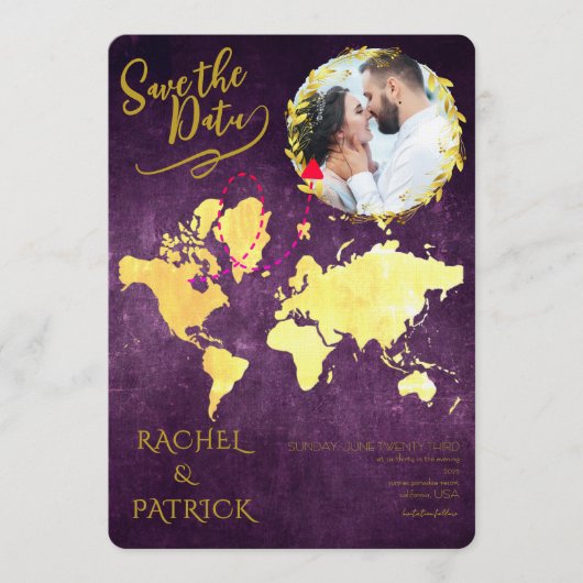 Invitation Personalized Map of Our Love Journey Save the Date (Devant)