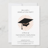 Invitation Personalized Minimalist Graduation Cap Party (Devant)