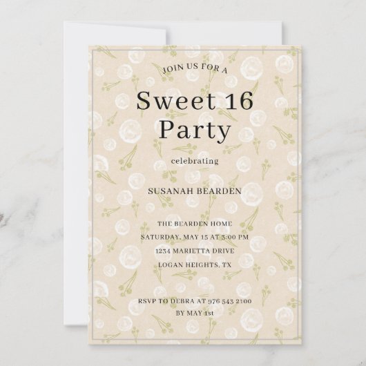 Invitation Personalized Multicolor Light Bubbles Sweet 16  (Devant)