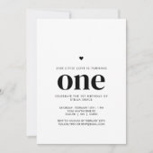 Invitation Personalized One Heart First Birthday (Devant)