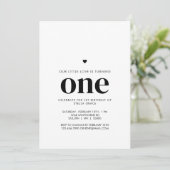 Invitation Personalized One Heart First Birthday (Debout devant)