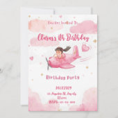 Invitation Personalized Pink Airplane Girl Birthday Invitatio (Devant)
