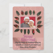 Invitation Personalized Pink Christmas Card with Elegant (Dos)