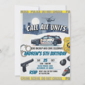 Invitation Personalized Police Birthday Party (Devant)