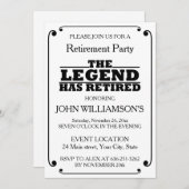 Invitation Personalized retirement The Legend has retired (Devant / Derrière)