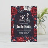 Invitation Personalized Rose Luxury Spring Birthday (Debout devant)