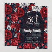 Invitation Personalized Rose Luxury Spring Birthday (Devant / Derrière)