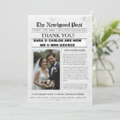 Invitation Personalized Wedding Newspaper Poster | Newlywed (Debout devant)