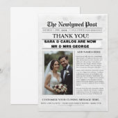Invitation Personalized Wedding Newspaper Poster | Newlywed (Devant / Derrière)