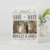 Invitation Personalized Wedding Newspaper Poster | Newlywed (Debout devant)