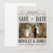 Invitation Personalized Wedding Newspaper Poster | Newlywed (Devant / Derrière)