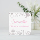 Invitation Personalized Will You Be My Bridesmaid Card (Debout devant)