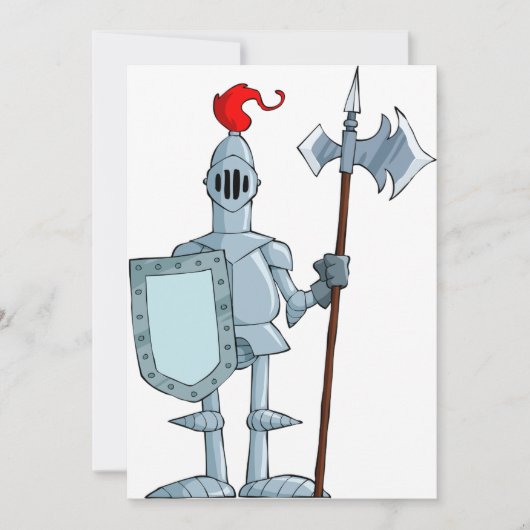 Invitation Personnage de chevalier en armure médiévale (Devant)