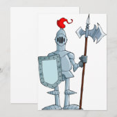 Invitation Personnage de chevalier en armure médiévale (Devant / Derrière)