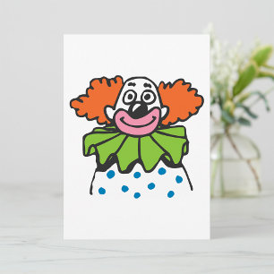 Invitation Personnage de clown fantaisiste avec cheveux orang