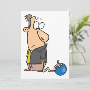 Invitation Personnage de joueur de bowling triste et drôle av