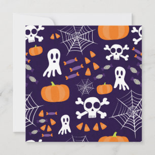 Invitation Personnages amusants et effrayants d'Halloween
