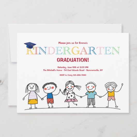 Invitation Personnages bâtons (Devant)