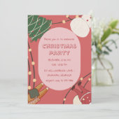 Invitation Personnages de Noël ludiques avec des lumières  (Debout devant)