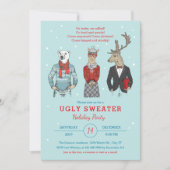 Invitation Personnages Hipster Noël Sweat Ugly Christmas (Devant)