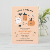 Invitation Personnages mignons Halloween Anniversaire Fête (Debout devant)