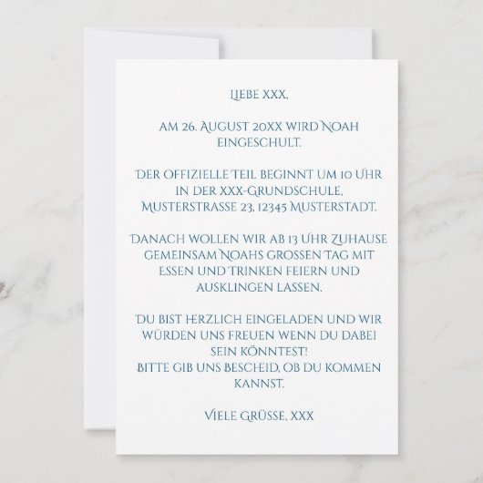 Invitation personnalisable (Dos)