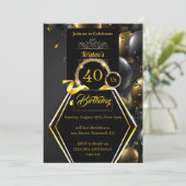 Invitation personnalisable 40e anniversaire (Debout devant)