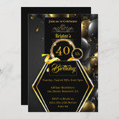 Invitation personnalisable 40e anniversaire (Devant / Derrière)