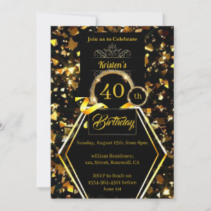 Invitation personnalisable 40e anniversaire