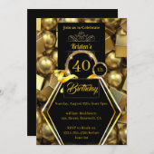 Invitation personnalisable 40e anniversaire (Devant / Derrière)