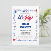 Invitation PERSONNALISABLE 4 juillet Fête de l'Indépendance B (Debout devant)