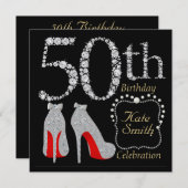 Invitation Personnalisable 50e anniversaire de fête Invitatio (Devant / Derrière)