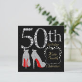 Invitation Personnalisable 50e anniversaire de fête Invitatio (Debout devant)