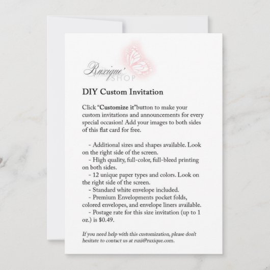 Invitation personnalisable 5x7 imprimable (Devant)