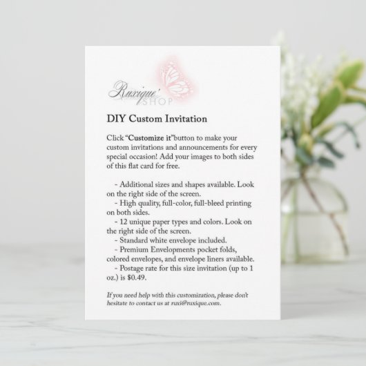 Invitation personnalisable 5x7 imprimable DIY (Debout devant)
