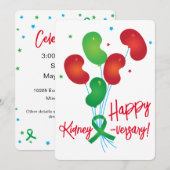 Invitation personnalisable à des ballons de rein (Devant / Derrière)