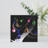 Invitation Personnalisable à la musique de fête d' (Debout devant)