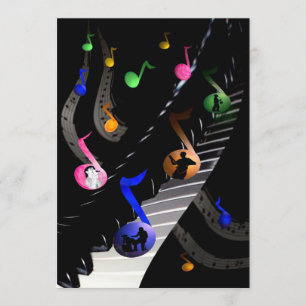 Invitation Personnalisable à la musique de fête d'
