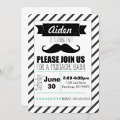 Invitation Personnalisable à la Mustache Party (Devant / Derrière)