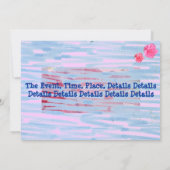 Invitation personnalisable avec fleurs roses (Dos)