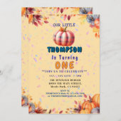 Invitation Personnalisable " Baby 1 st Birthday Party " (Devant / Derrière)