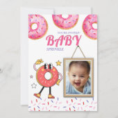 Invitation personnalisable Baby Sprinkle Donut ros (Devant)