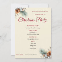 Invitation personnalisable Bois de pin et baie