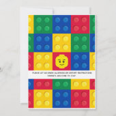 Invitation personnalisable Brick Builder Block Man (Dos)