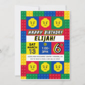 Invitation personnalisable Brick Builder Block Man (Devant)