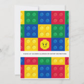 Invitation personnalisable Brick Builder Block Man (Dos)