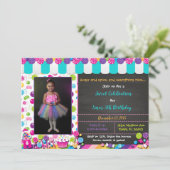 Invitation personnalisable Candyland (Debout devant)